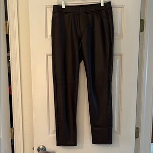 J. Jill Dark Brown Faux Leather Pants
